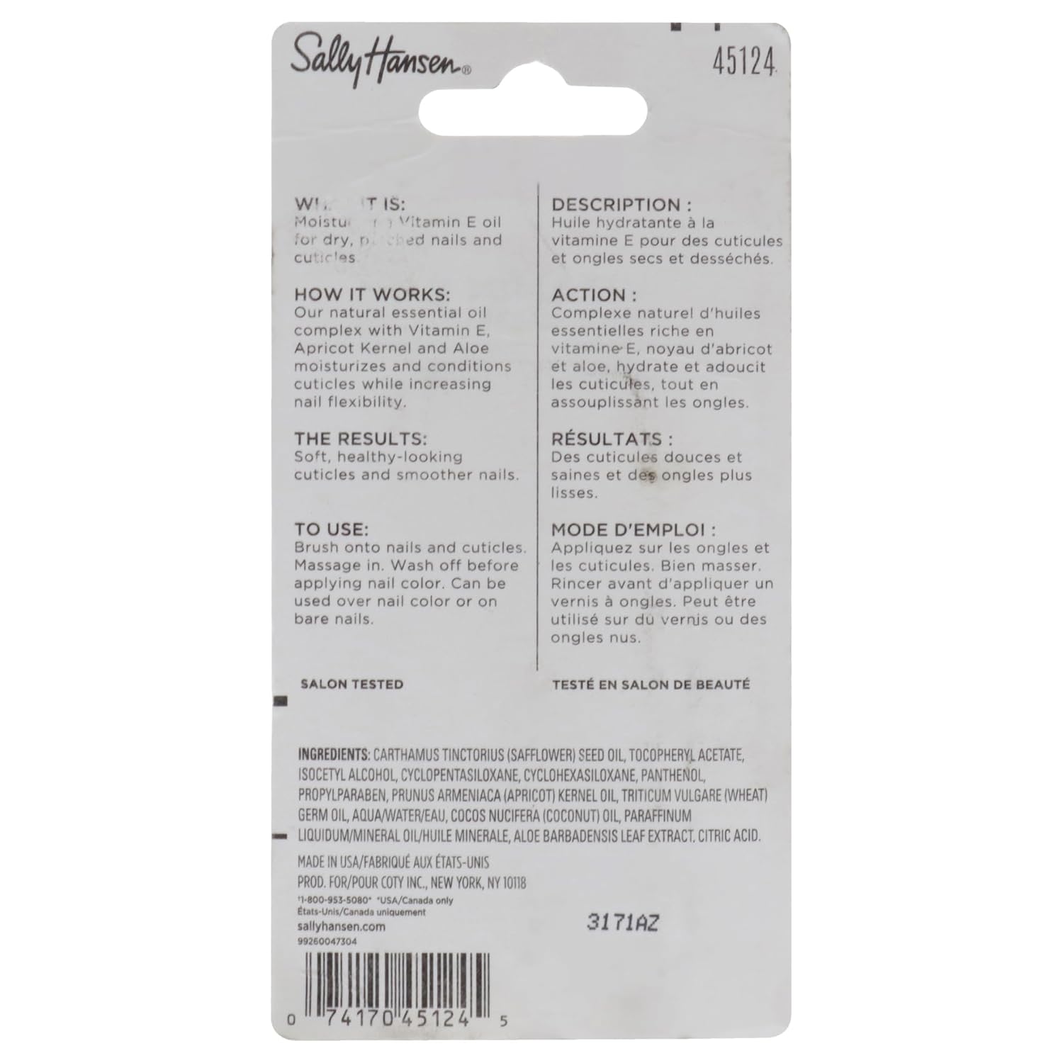 Sally Hansen Nail Treatment Vitamin E Nail & Cuticle Oil™ | Enriched with Natural Essential Oils & Vitamin E | Deeply Nourishes & Conditions Dry Nails & Cuticles