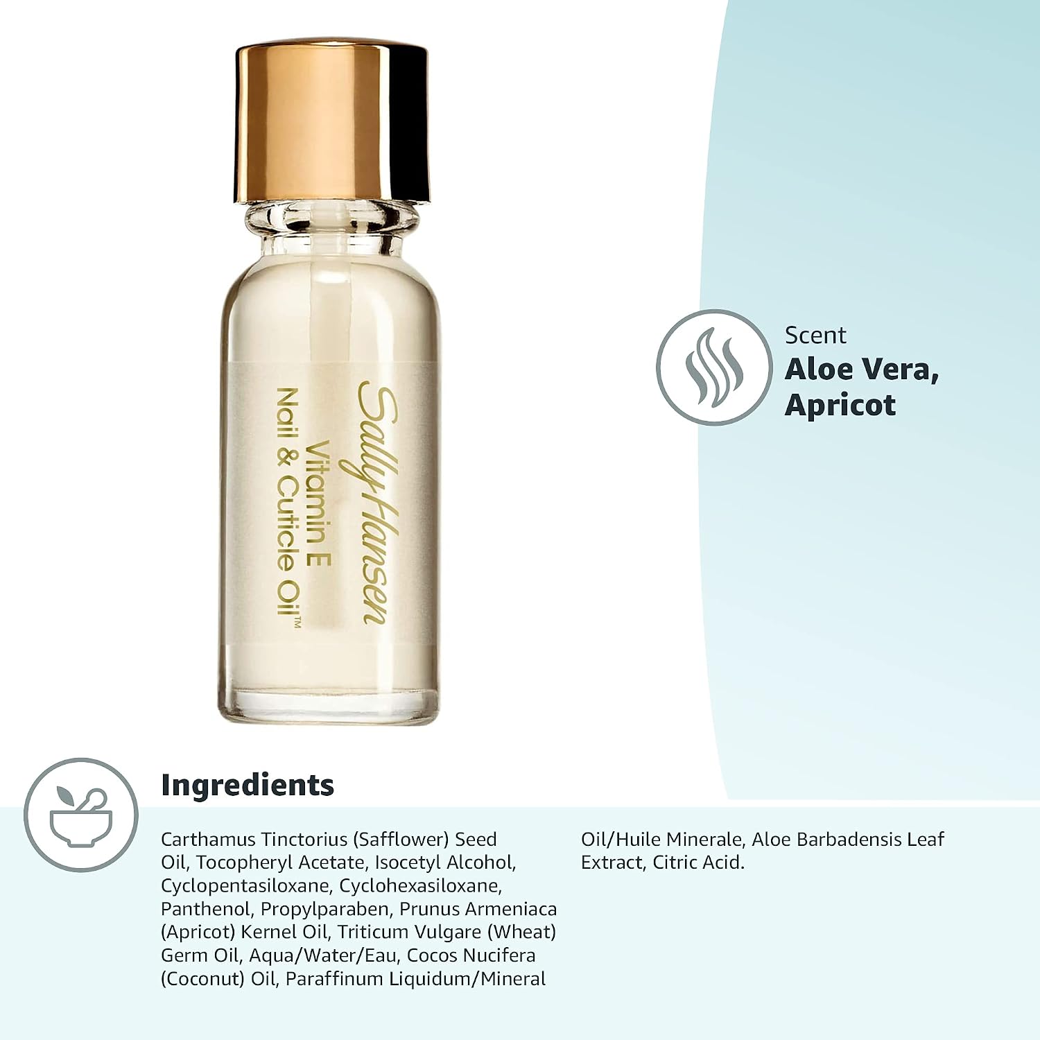 Sally Hansen Nail Treatment Vitamin E Nail & Cuticle Oil™ | Enriched with Natural Essential Oils & Vitamin E | Deeply Nourishes & Conditions Dry Nails & Cuticles