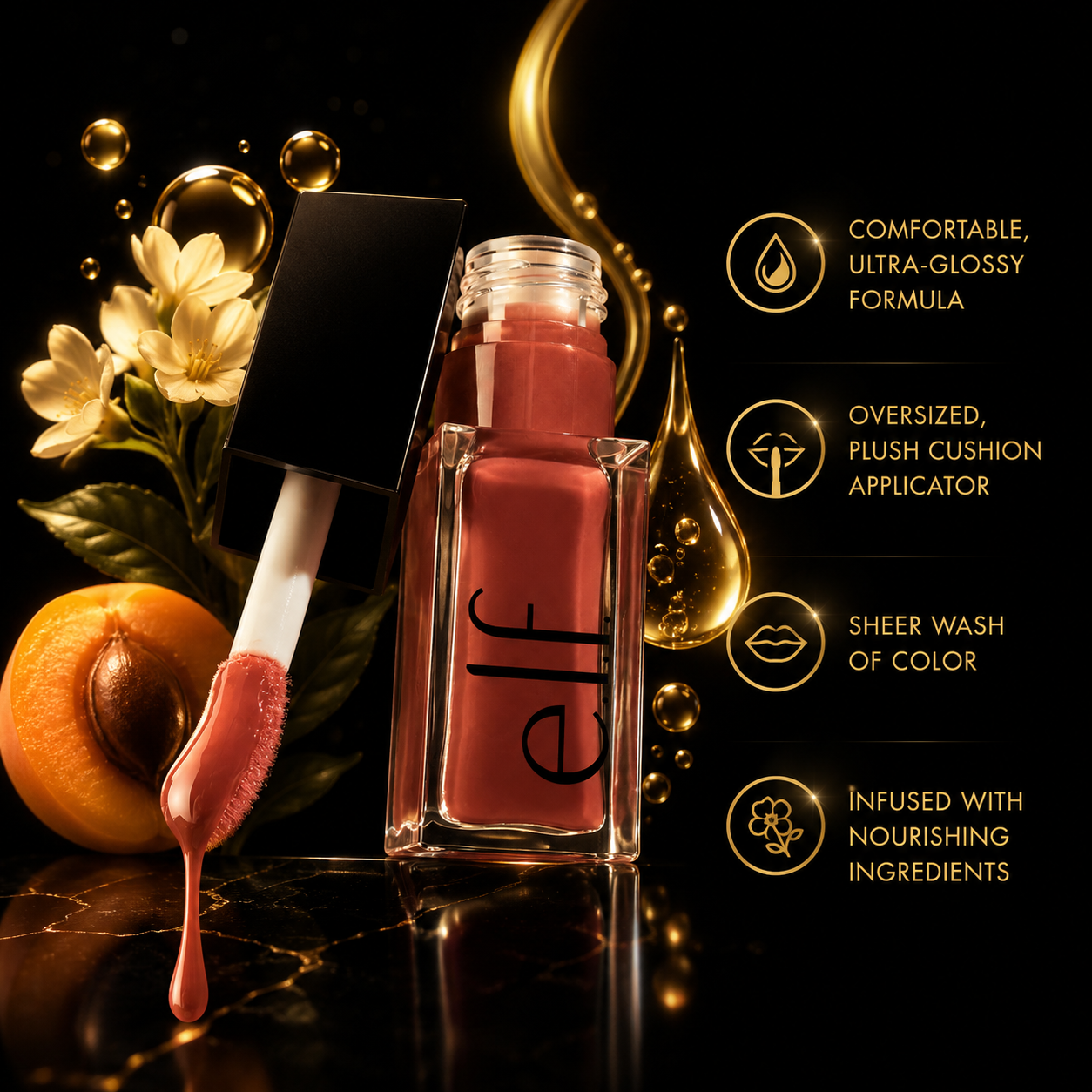 Hydrating Glow Lip Oil – Lightweight Tinted Shine with Jojoba Oil