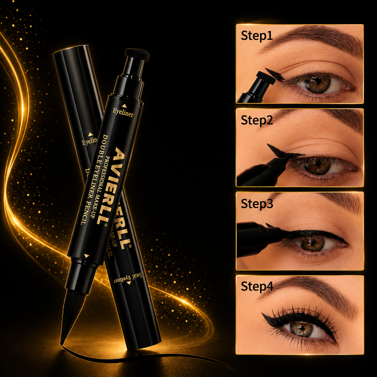 Waterproof Black Liquid Eyeliner Pen – Long Lasting Smudge Proof Precision Eye Makeup