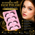 Luxury Cat Eye Wispy False Eyelashes – 15 Pairs Fluffy 3D Faux Mink Lashes