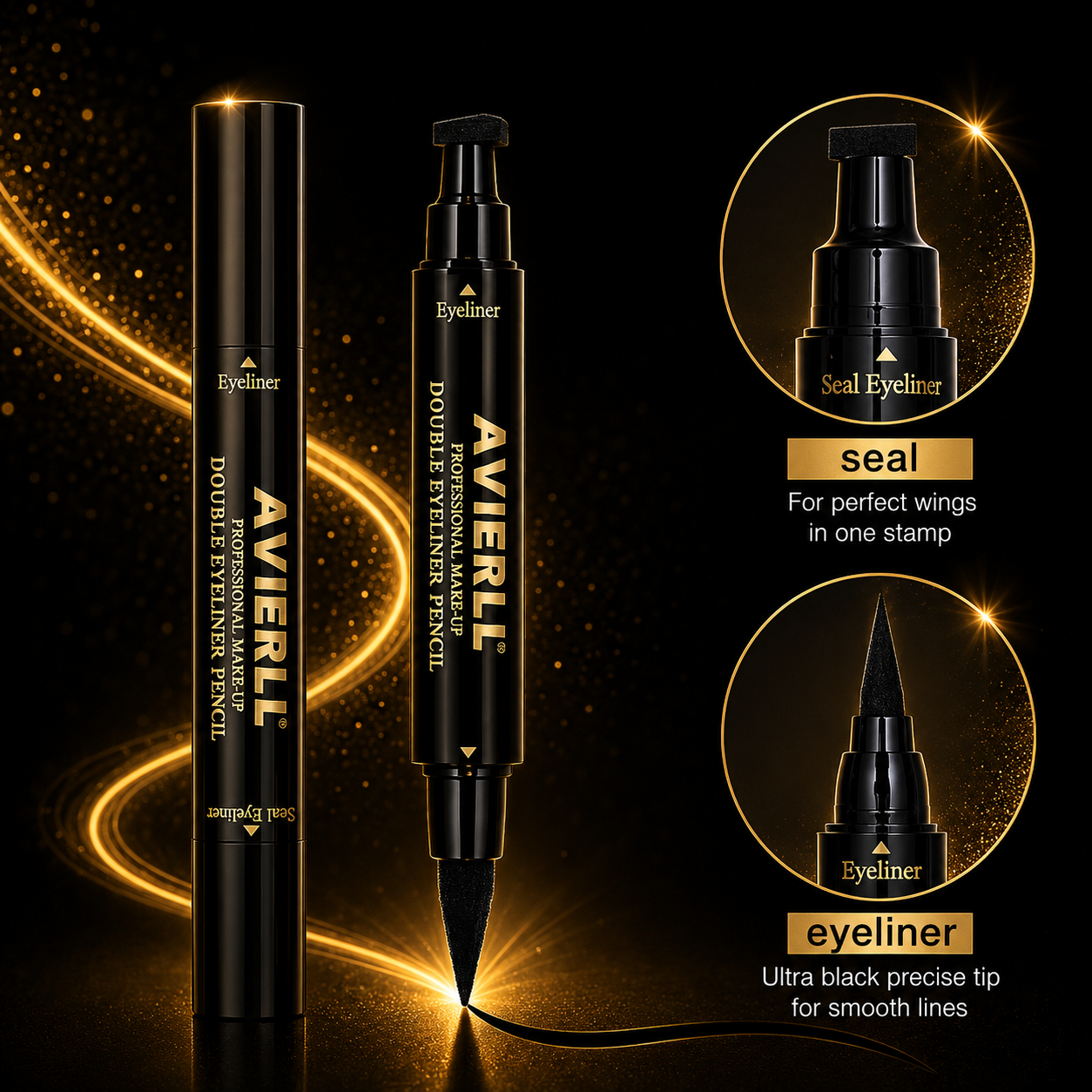 Waterproof Black Liquid Eyeliner Pen – Long Lasting Smudge Proof Precision Eye Makeup