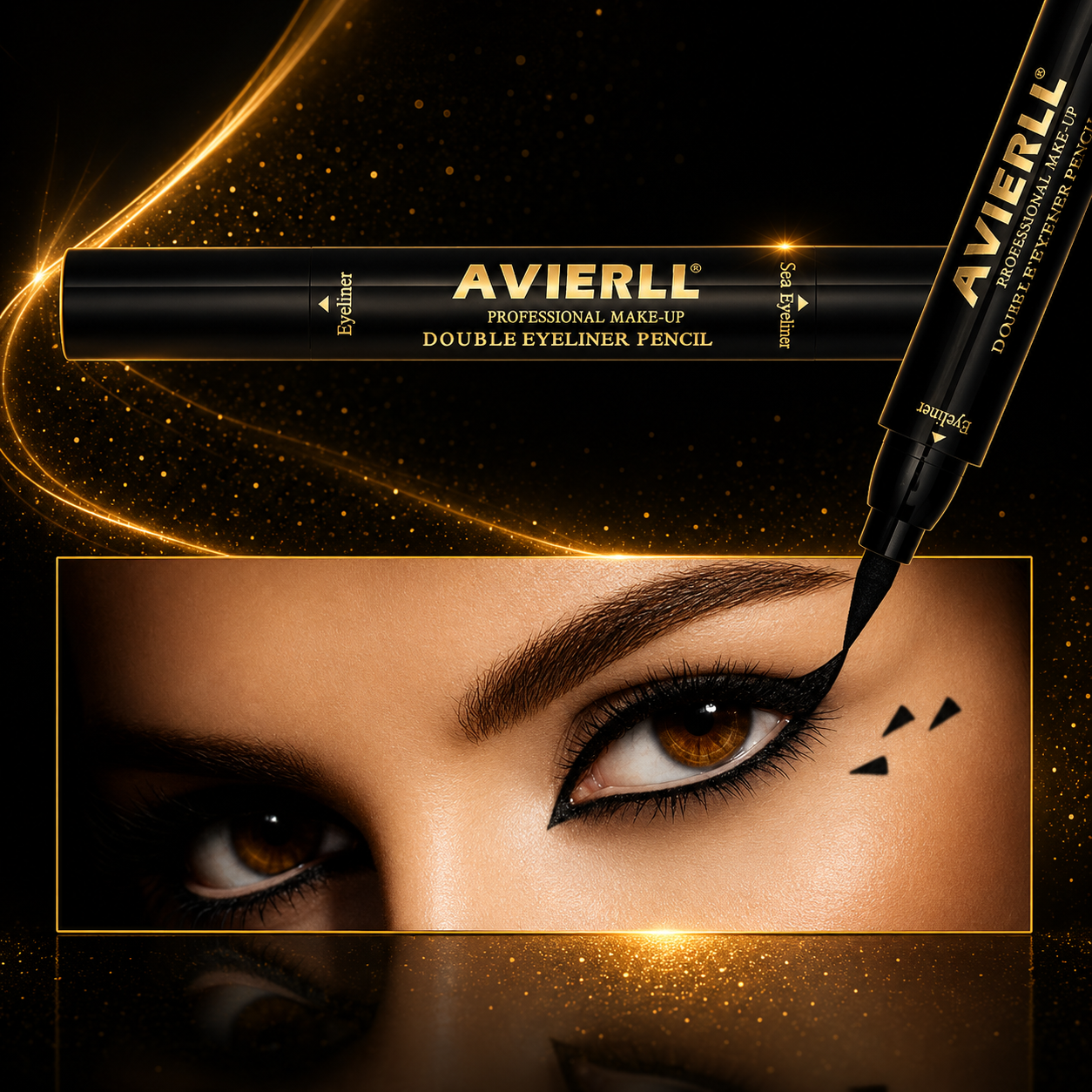 Waterproof Black Liquid Eyeliner Pen – Long Lasting Smudge Proof Precision Eye Makeup