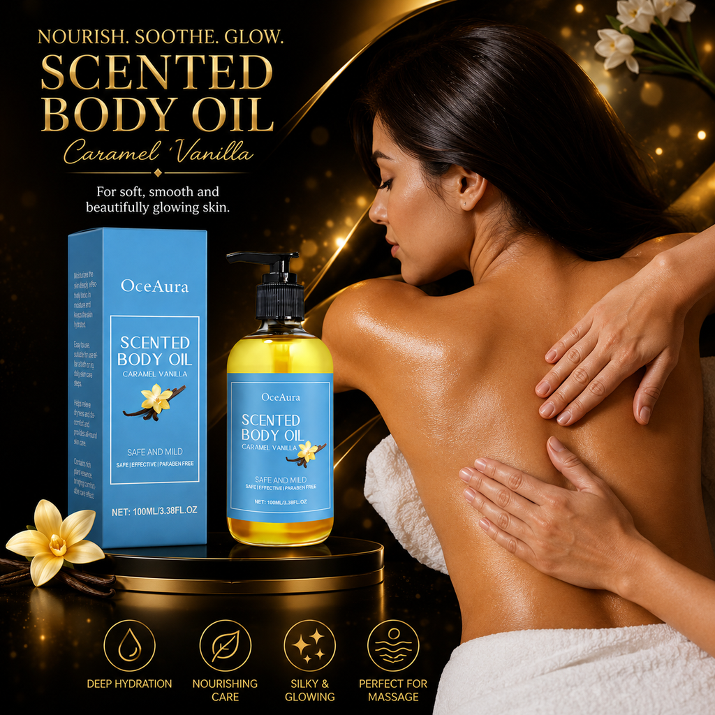 Golden Caramel Vanilla Body Oil – Luxury Hydration & Lasting Glow