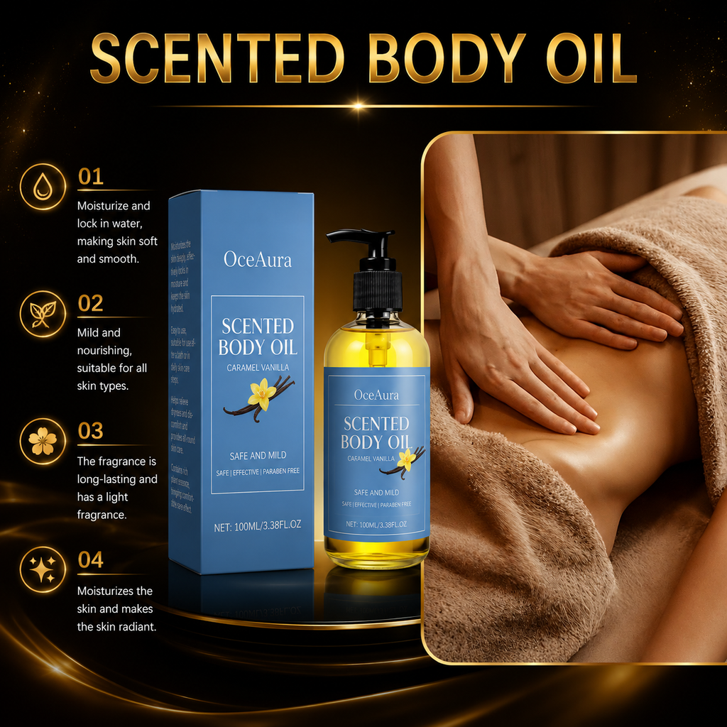 Golden Caramel Vanilla Body Oil – Luxury Hydration & Lasting Glow