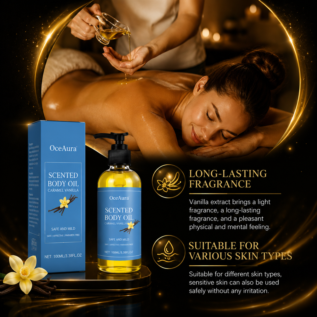 Golden Caramel Vanilla Body Oil – Luxury Hydration & Lasting Glow