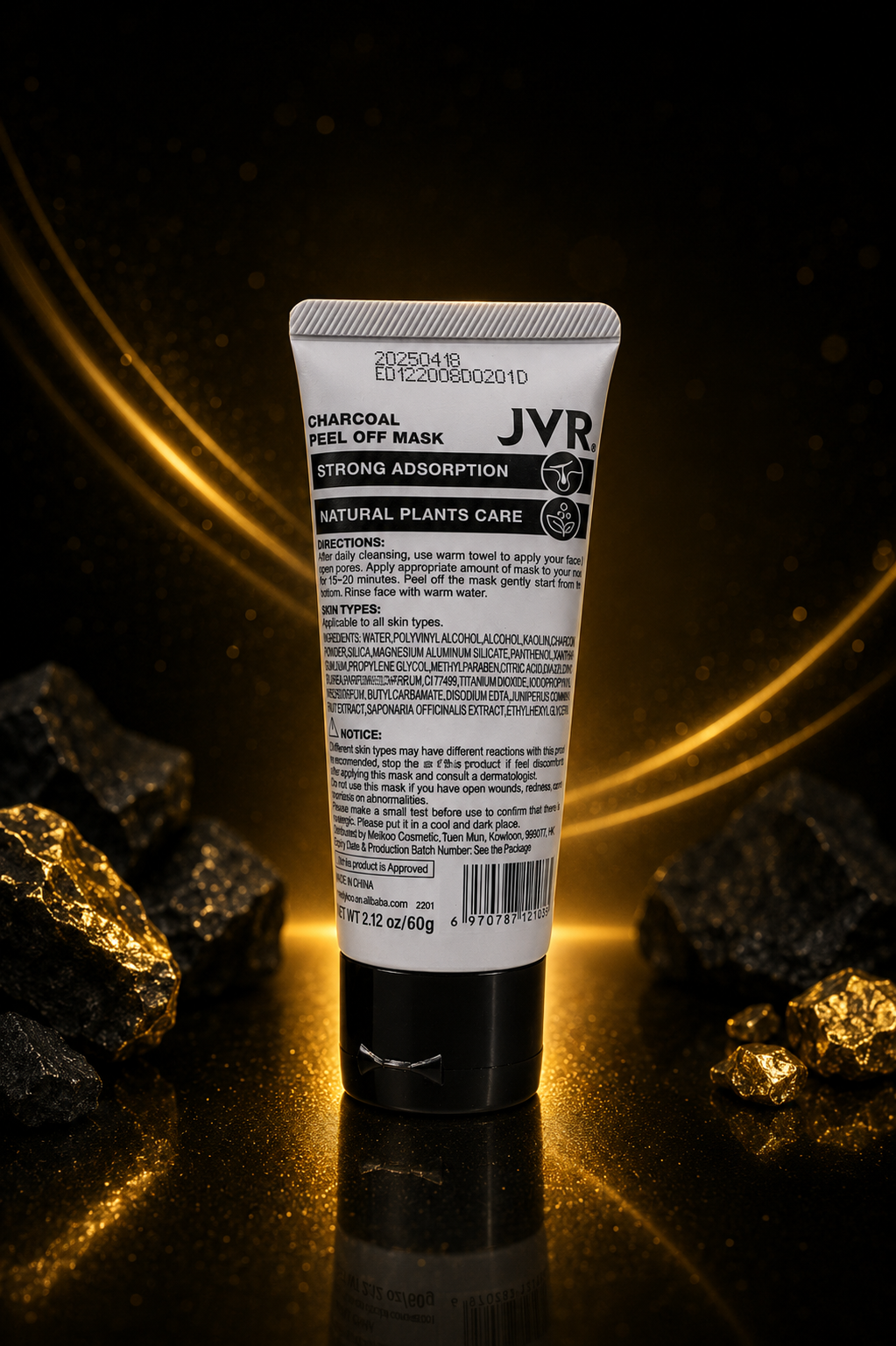 JVR Charcoal Face Mask – Powerful Blackhead Remover & Deep Pore Cleansing Peel-Off Treatment, 4.23 OZ