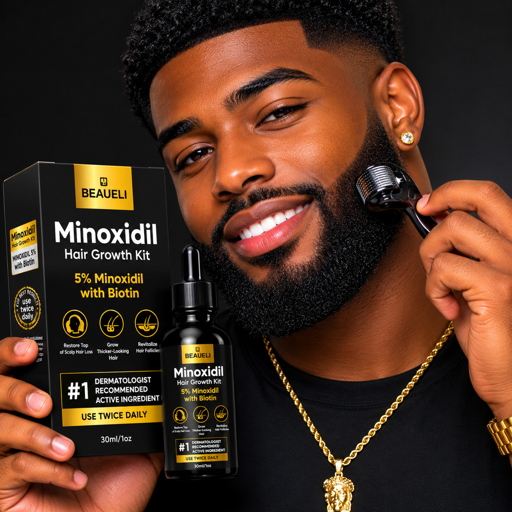 Beaueli 5% Minoxidil Beard Growth Serum – Hair & Beard Regrowth Treatment for Fuller, Thicker Growth