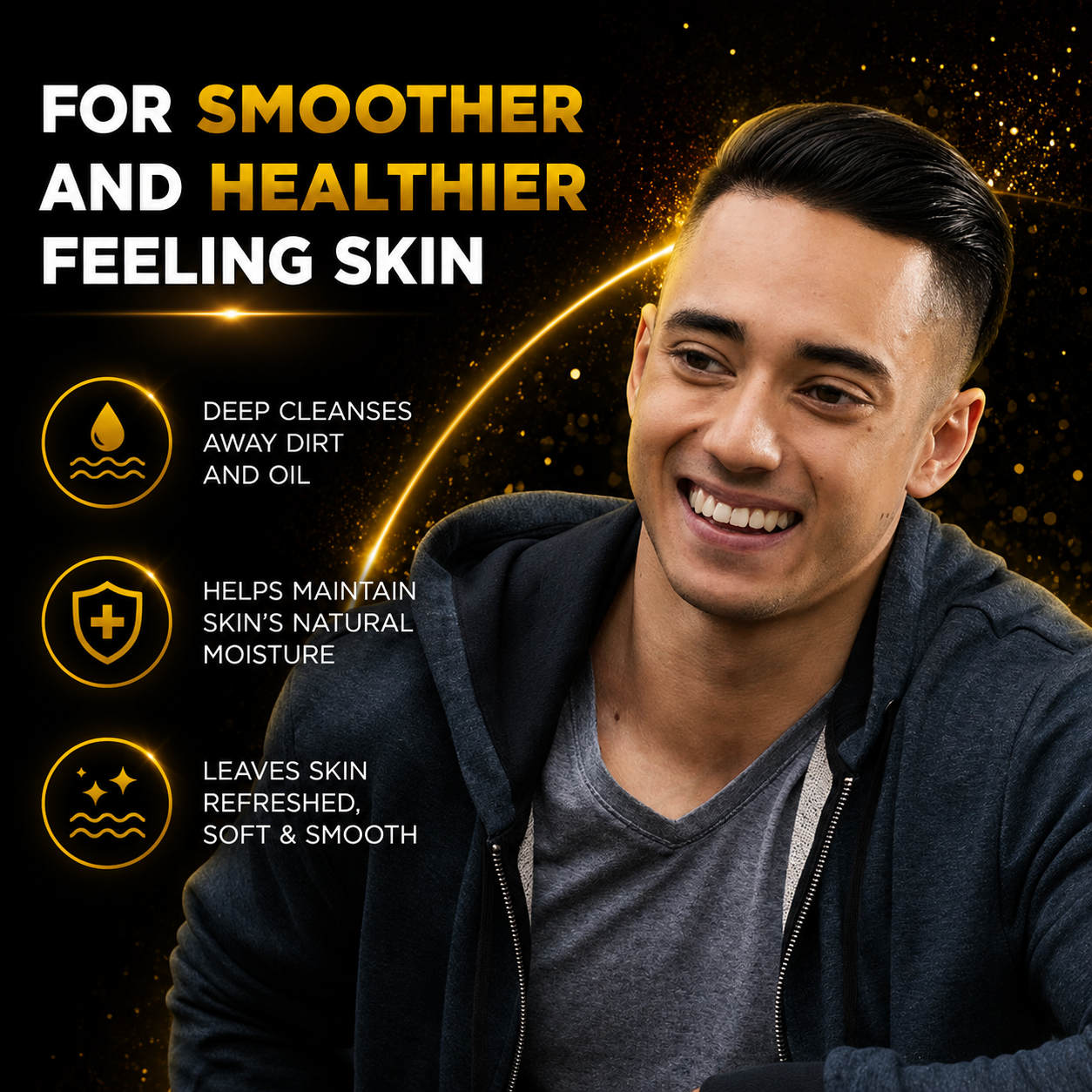 Men's Extra Fresh Body Wash & Face Cleanser – 24H Hydration Formula 30 oz