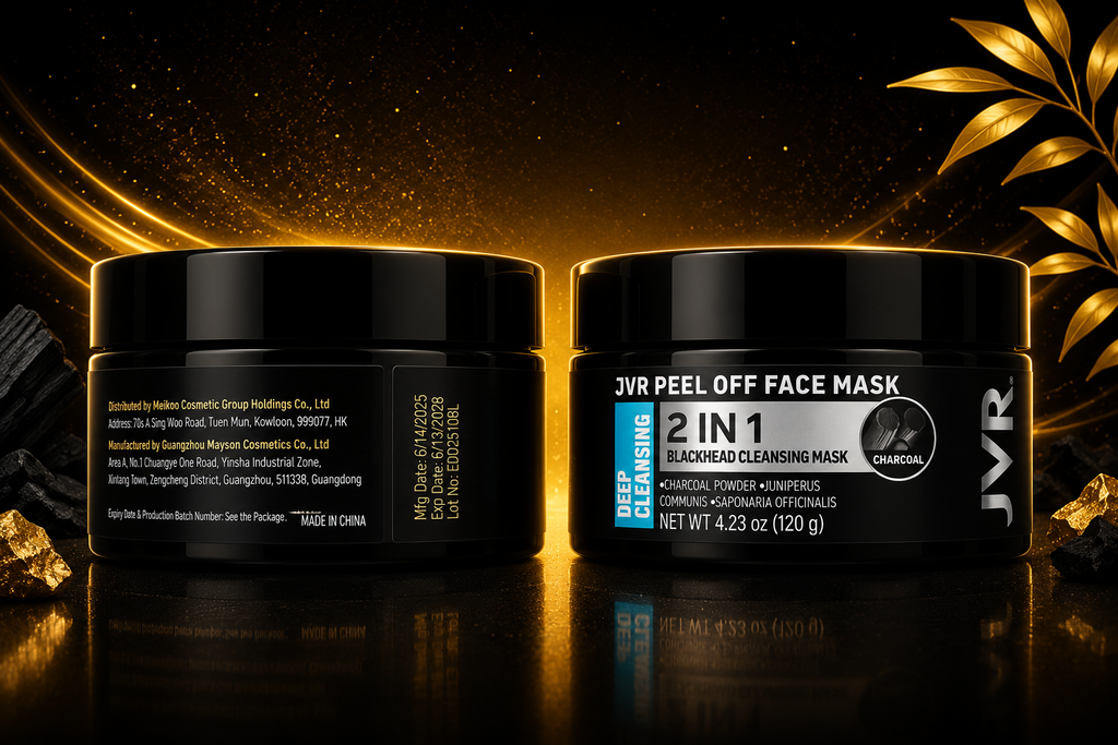 JVR Charcoal Face Mask – Powerful Blackhead Remover & Deep Pore Cleansing Peel-Off Treatment, 4.23 OZ