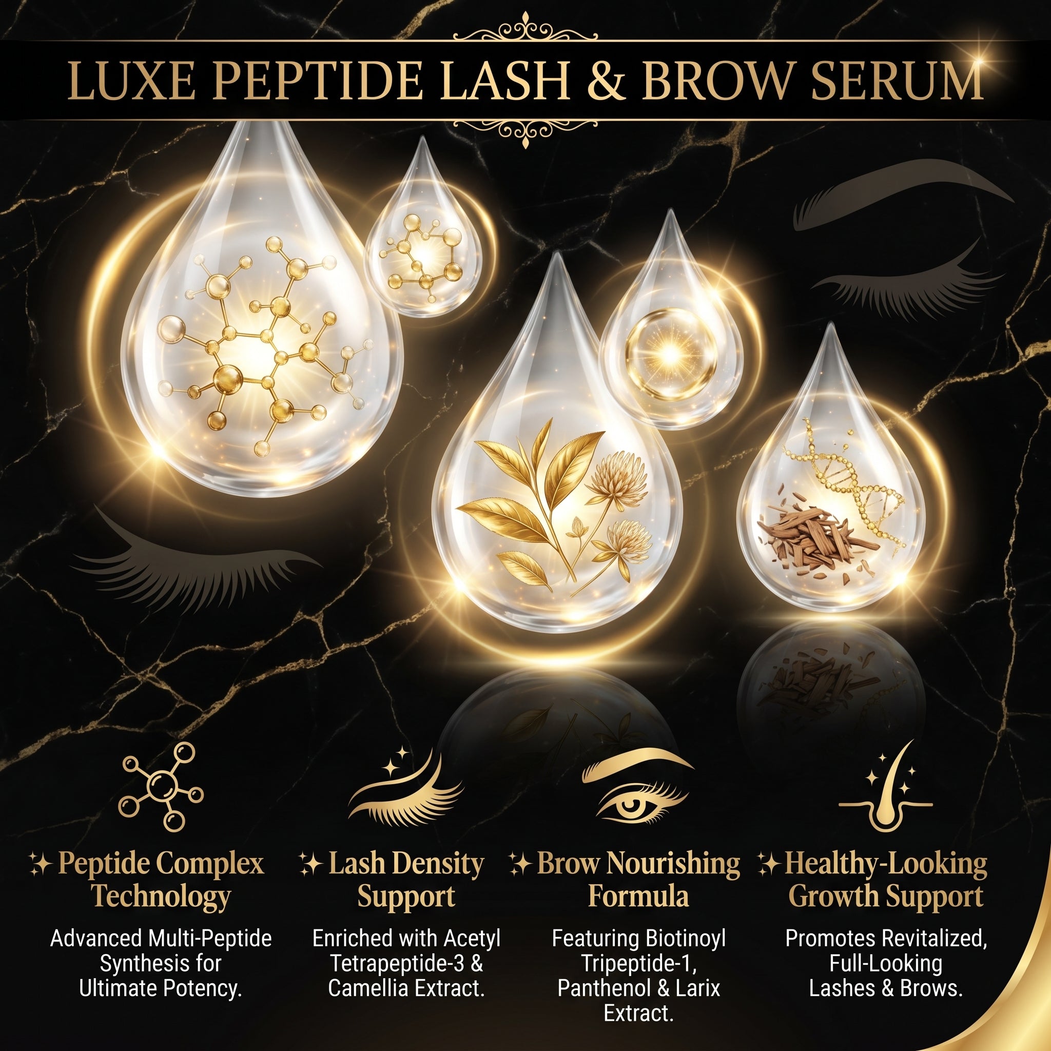 Lash & Brow Strengthening Peptide Serum – Fuller Looking Brows and Lashes